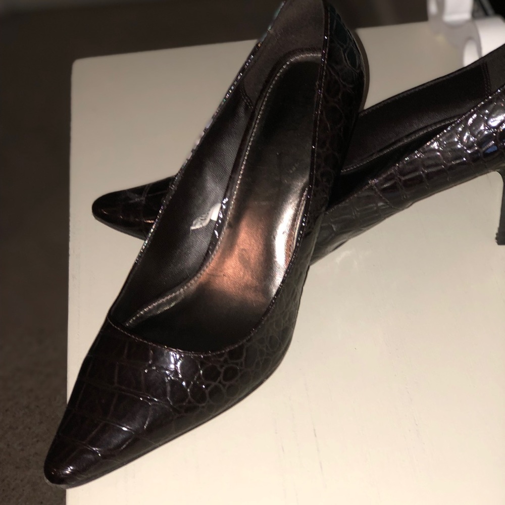 Brown Croc Heels